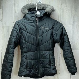 Columbia Black fitted style Winter Coat Youth Girls size Small